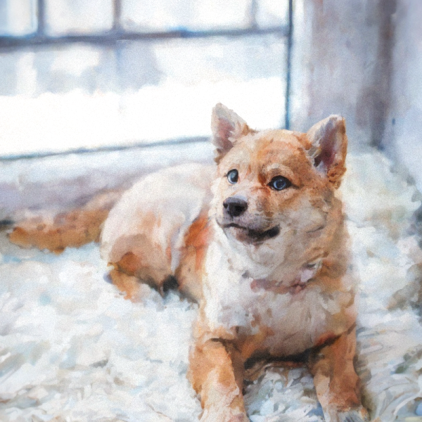 Template Dog Watercolor Style Portrait