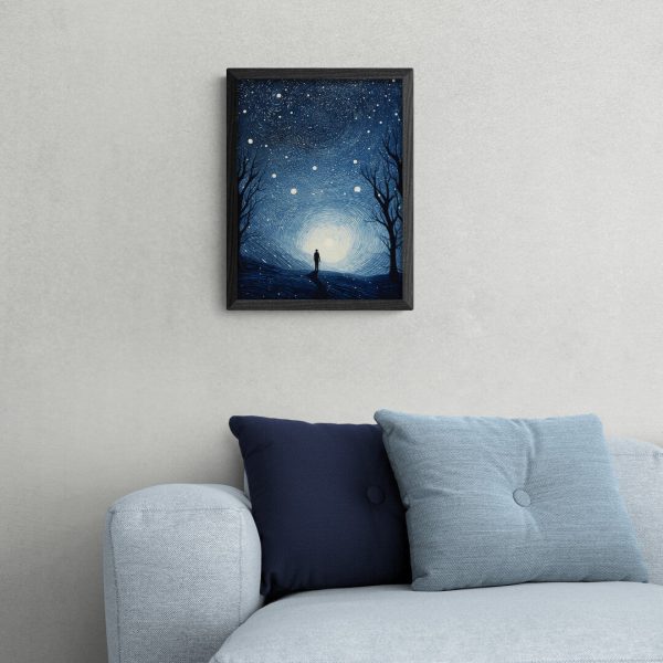 Van Gogh Inspired Starry Night Abstract Textured Art Print Modern Wall Art Decor for Living Room Spaces - Image 4