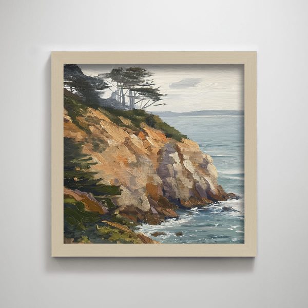 Original Landscape Decorative Painting Lonely Coastline Texture Print for Home Decor Wall Decor - Image 4