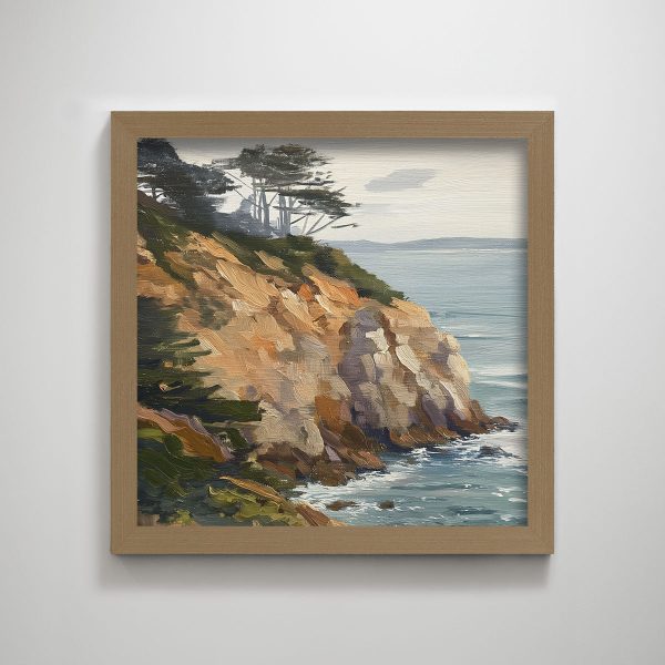 Original Landscape Decorative Painting Lonely Coastline Texture Print for Home Decor Wall Decor - Image 5