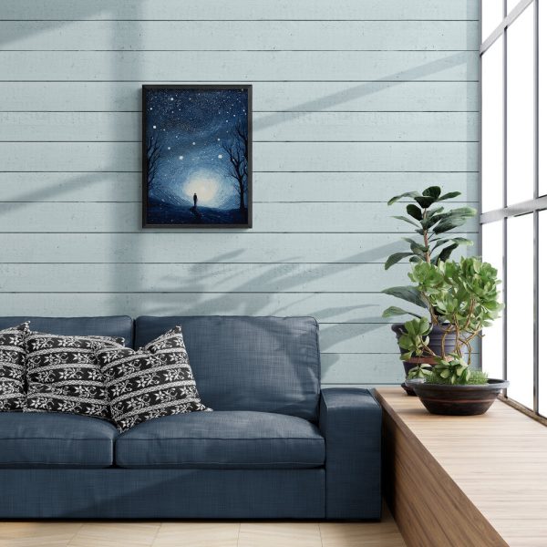 Van Gogh Inspired Starry Night Abstract Textured Art Print Modern Wall Art Decor for Living Room Spaces - Image 3