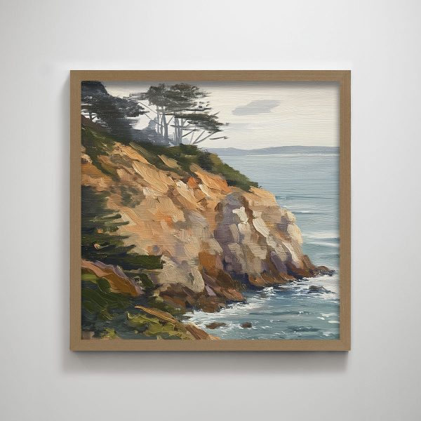 Original Landscape Decorative Painting Lonely Coastline Texture Print for Home Decor Wall Decor - Image 12