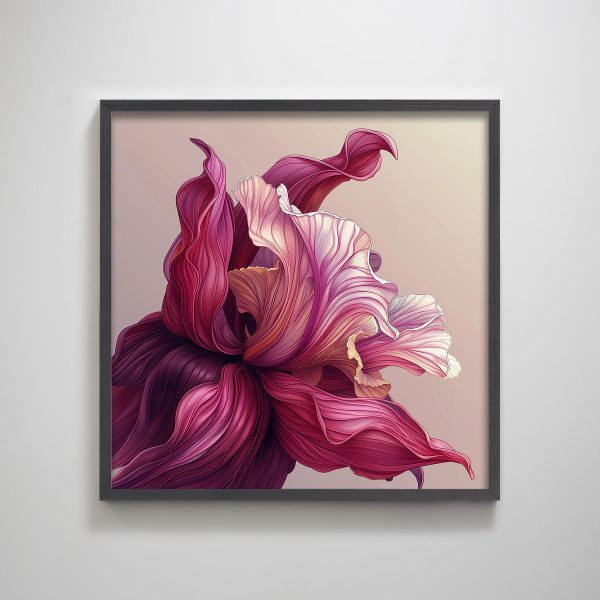 Soft Pink Flower Textured Art Print Wall Decor for Living Room Modern Floral Wall Decorations