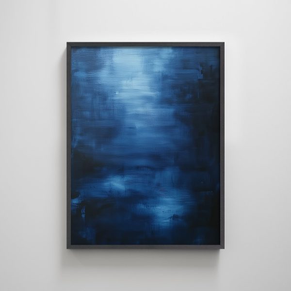 Abstract Dark Blue Ocean Lake Sea Navy Minimal Texture Art Print Modern Wall Art Decor for Living Room - Image 3