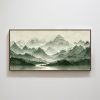 Natural Mountain Landscape Decorative Painting Green Mountain Texture Printing Decorative Wall Art