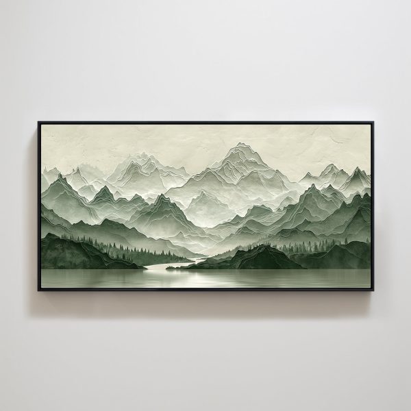 Natural Mountain Landscape Decorative Painting Green Mountain Texture Printing Decorative Wall Art - Image 2