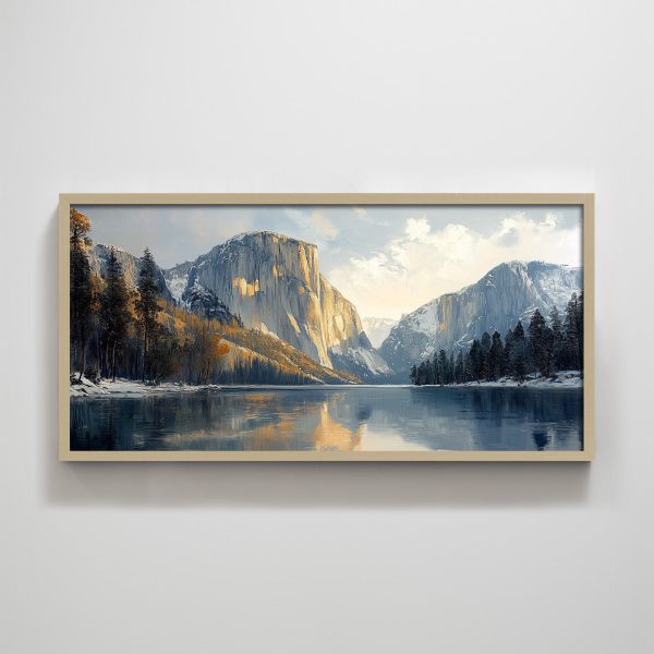 El Capitan Yosemite California Beige Horizontal Texture Print Modern Living Room Wall Decor - Image 3