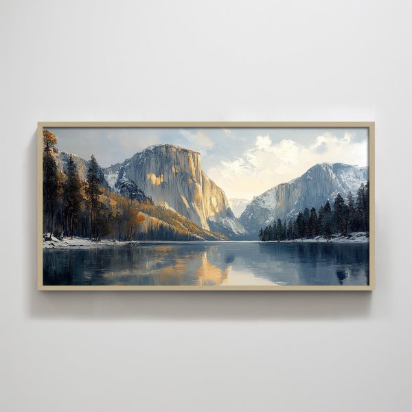 El Capitan Yosemite California Beige Horizontal Texture Print Modern Living Room Wall Decor