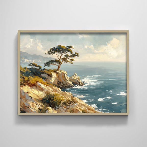 Carmel by the Sea Monterey Coastal Decorative Painting Texture Print Artwork Ocean Nature Landscape Painting Wall Decoration Painting - Image 4