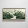 Natural Texture Printing Decorative Painting Green Mountain Landscape Paintings for Home Decor