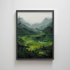 Mountain Landscape Textured Wall Painting Minimalism Contemporary Wabi Sabi Nature Hiking Printing Wall Art