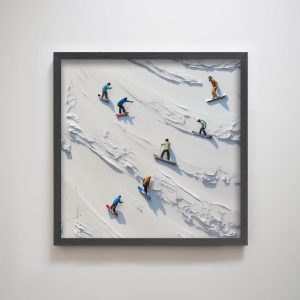 Modern Minimalism Natural Scenery Decorative Painting Texture Printing Skiing Wall Art Decorations