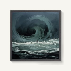 Abstract Ocean Wind Art Textured Print Dark Sea Tornado Adventure Printing Wall Art Home Decor