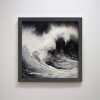 Framed Ocean Wall Art Texture Black Wave Painting Abstract Ocean Landscape Beach Art Wall Decor - Image 6