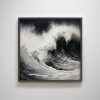 Framed Ocean Wall Art Texture Black Wave Painting Abstract Ocean Landscape Beach Art Wall Decor - Image 7