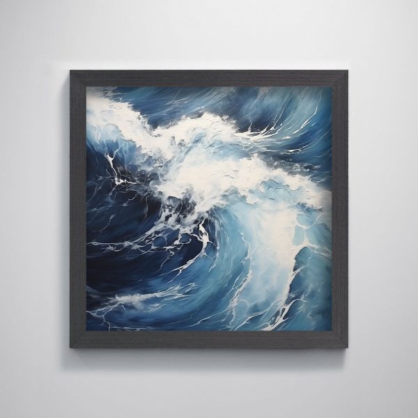 Modern Minimalist Home Decoration Painting Blue Ocean Sea Wave Textured Art Print Wall Painting for Decoration - Image 3