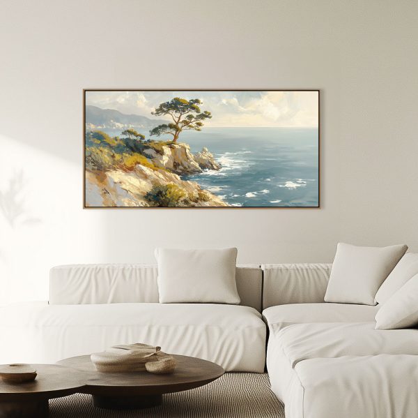 Carmel by the Sea Monterey Coastal Decorative Painting Texture Print Artwork Ocean Nature Landscape Painting Wall Decoration Painting - Image 2