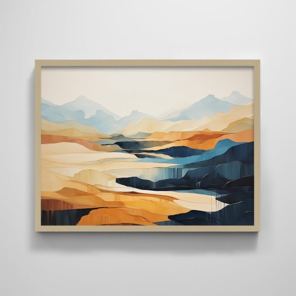 Textured Landscape Mountain Abstract Minimal Art Print Nature Wall Art Earth Tone - Image 3