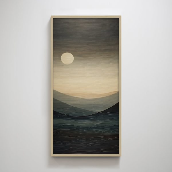 Sunset & Dawn Abstract Wabi Sabi Vertical Wall Art Print Wall Decoration Painting for Living Room - Image 3