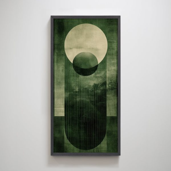 Matcha Green Abstract Print Wabi Sabi Textured Vertical Wall Art Print - Image 2