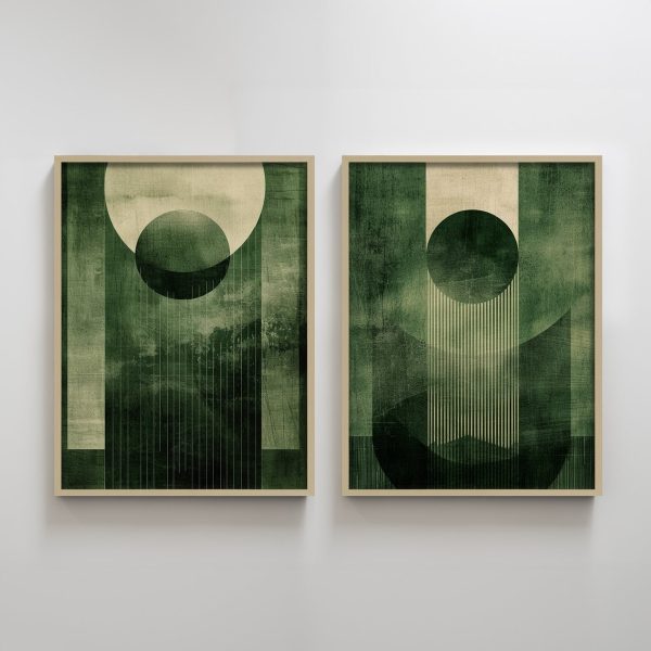 Modern Abstract Art Print Green Style Texture Print Wall Decor Art Paintings in Home Decoration（A Pair)