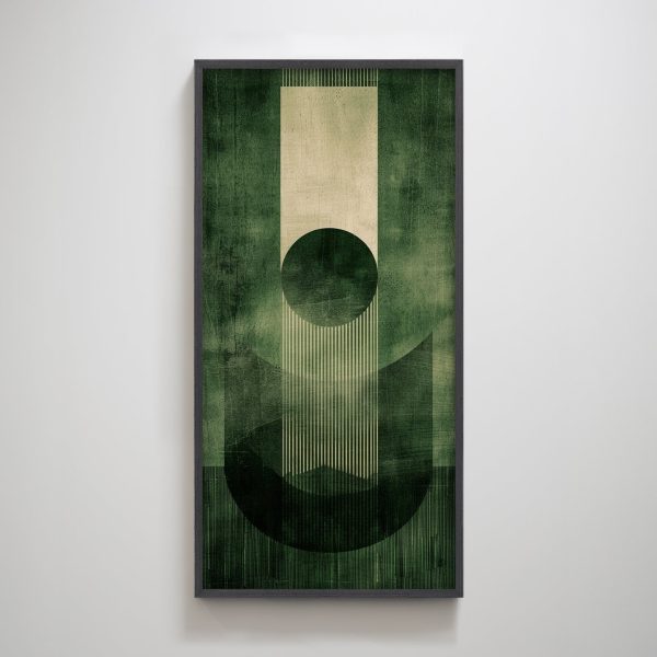 Matcha Green Abstract Print Wabi Sabi Textured Vertical Wall Art Print - Image 3