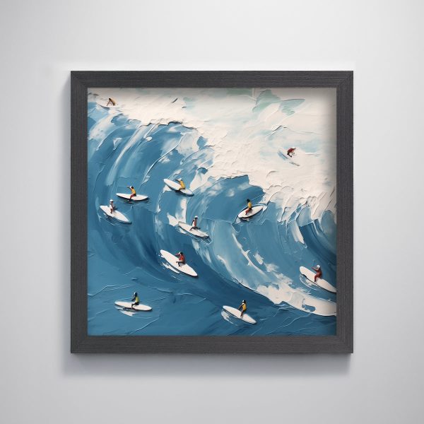 Coastal Surf Ocean Sea Wave Textured Art Print Modern Wall Art Decor for Living Room Wall Decoration - Image 3