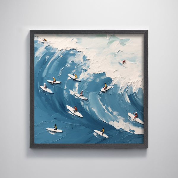 Coastal Surf Ocean Sea Wave Textured Art Print Modern Wall Art Decor for Living Room Wall Decoration - Image 2
