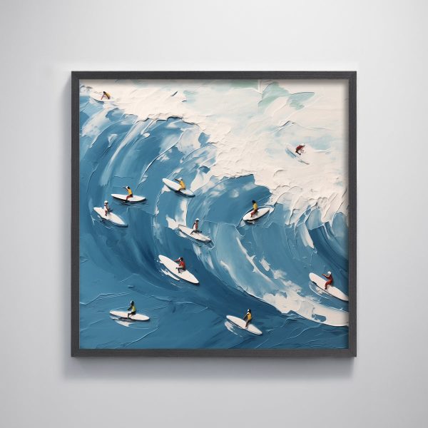 Coastal Surf Ocean Sea Wave Textured Art Print Modern Wall Art Decor for Living Room Wall Decoration