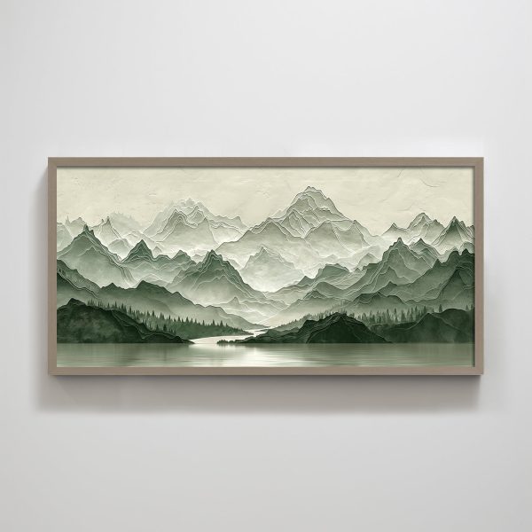 Natural Mountain Landscape Decorative Painting Green Mountain Texture Printing Decorative Wall Art - Image 3