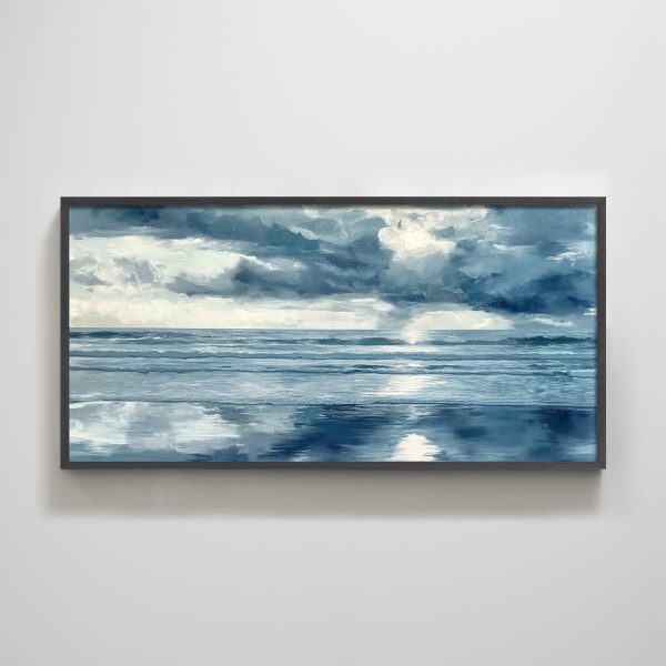 Ocean Seascape Textured Art Print Coastal Wall Art for Living Room Beach-Inspired Wall Decorations