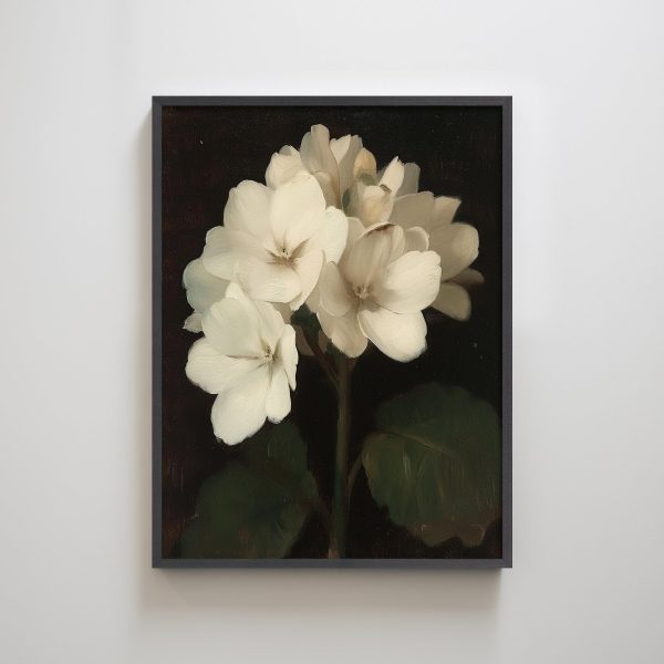 Minimalist White Flower Textured Art Print Wall Decor for Living Room Modern Floral Wall Art Decorations