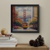San Francisco Cable Car Golden Gate Bridge embroidery textured art print punch needle California wall decor - Image 2